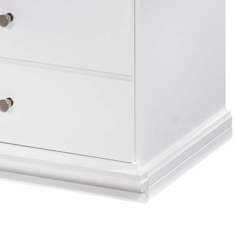 Twik Nightstand, 1 Storage Drawers, 24 Inch, White Molded Trim Details