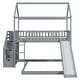 preview thumbnail 12 of 18, Playhouse Design Twin over Twin Bunk House Bed with 2 Drawers and Slide