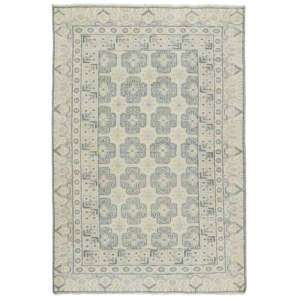 Hand-Knotted Stafford Border Ivory/ Green Area Rug