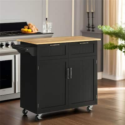Modern Rolling Kitchen Island on Wheels