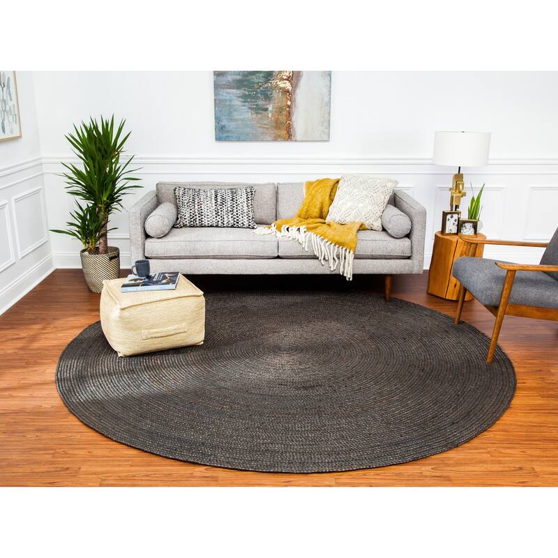 Jani Tara Braided Natural Jute Area Rug - Kerala Round Rug, 4-Feet, Durable, Superior Quality