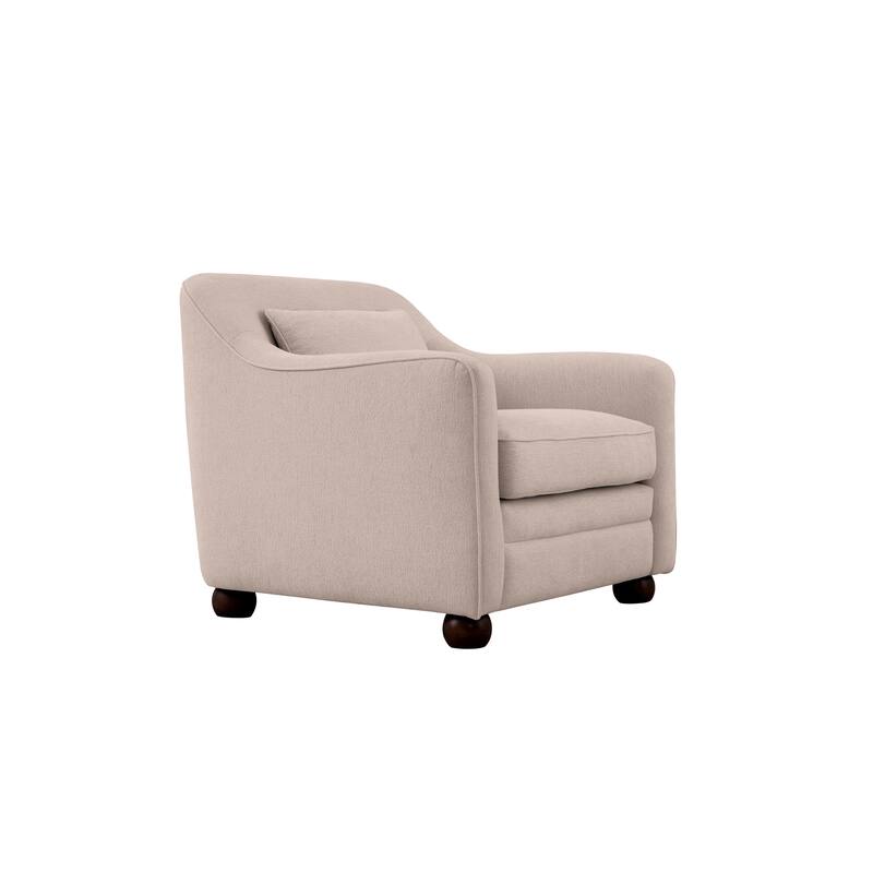 NADAAL STUDIOS Caelanor Accent Chair, Curved Back with Lumbar Cushion in C0 Performance Fabric, Rust