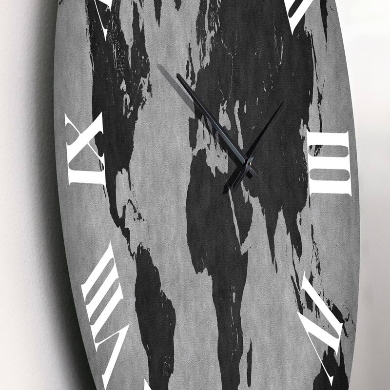 Designart 'Ancient Map of The World IX' Vintage wall clock - Overstock ...