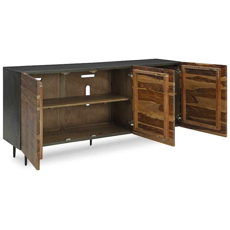 Signature Design by Ashley Darrey Natural/Brown Accent Cabinet - 64" W x 16" D x 32" H