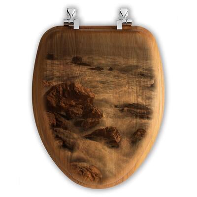 Oak Toilet Seat - Whispy Rocks