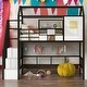 preview thumbnail 12 of 20, Metal Twin Loft Bed with Roof Design and Storage Box, Pink