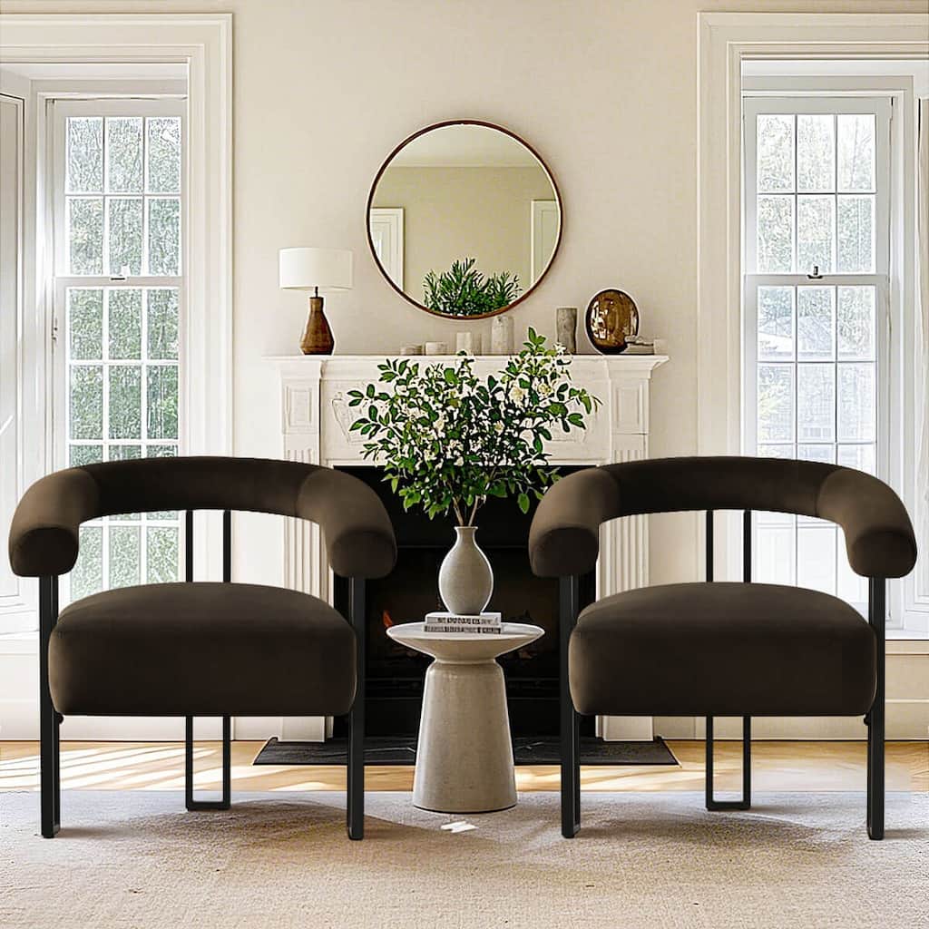 30" Wide Upholstered Velvet Accent Chair