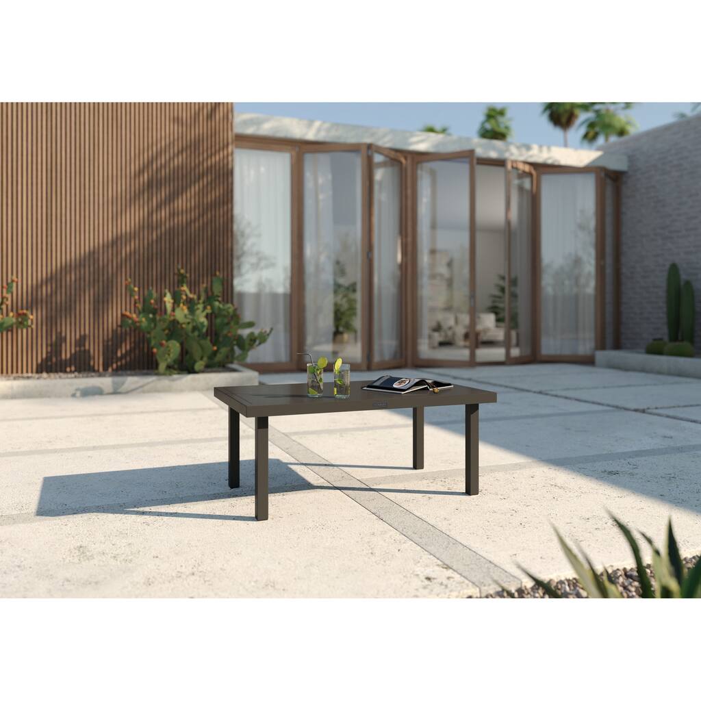 Winston Jasper Textured Pewter Square Coffee Table