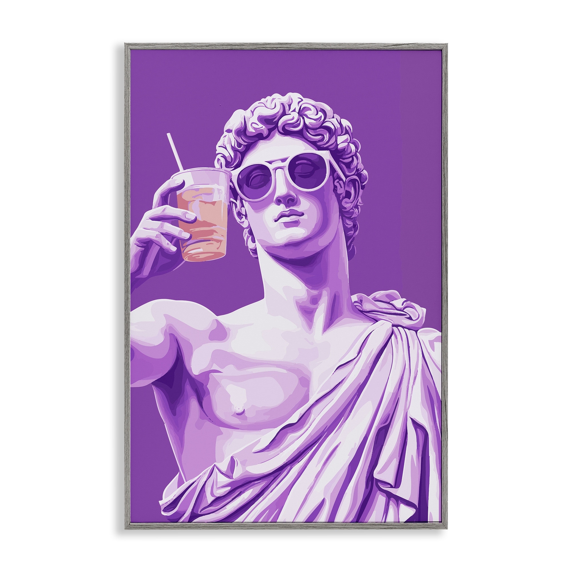 Stupell Greek Statue Cheers Framed Giclee Art Design By Andreas Magnusson