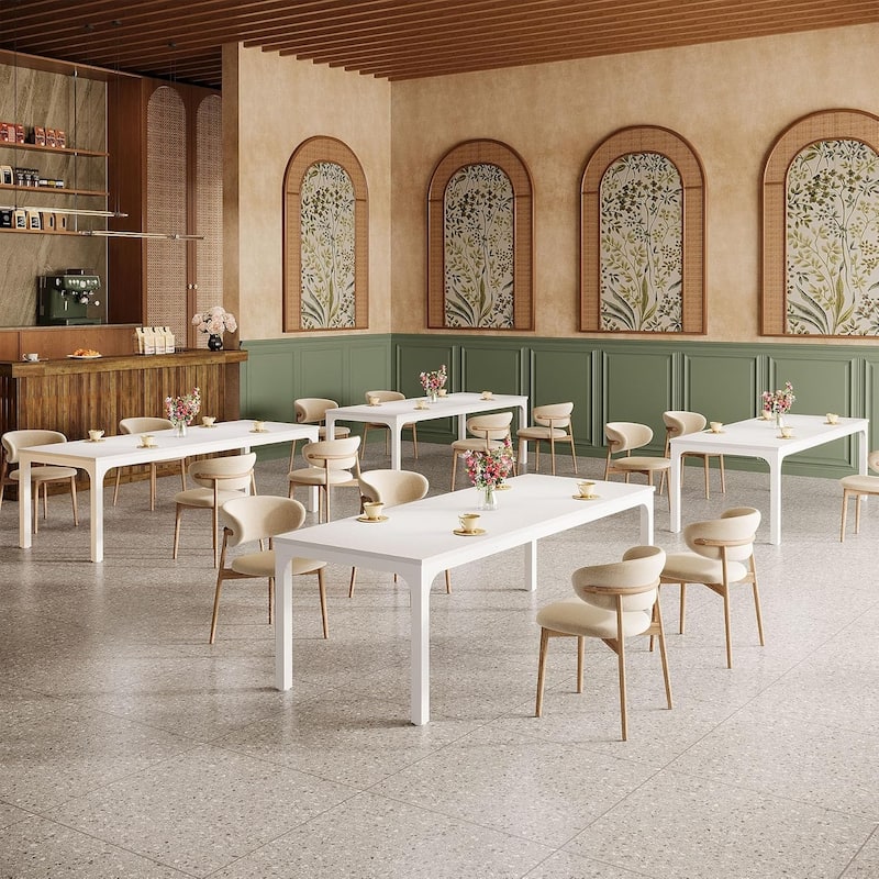 78.7" Rectangular Dining Table, Wood Kitchen Table for Home, Restaurant, Cafe, Office, Apartment, Bakery