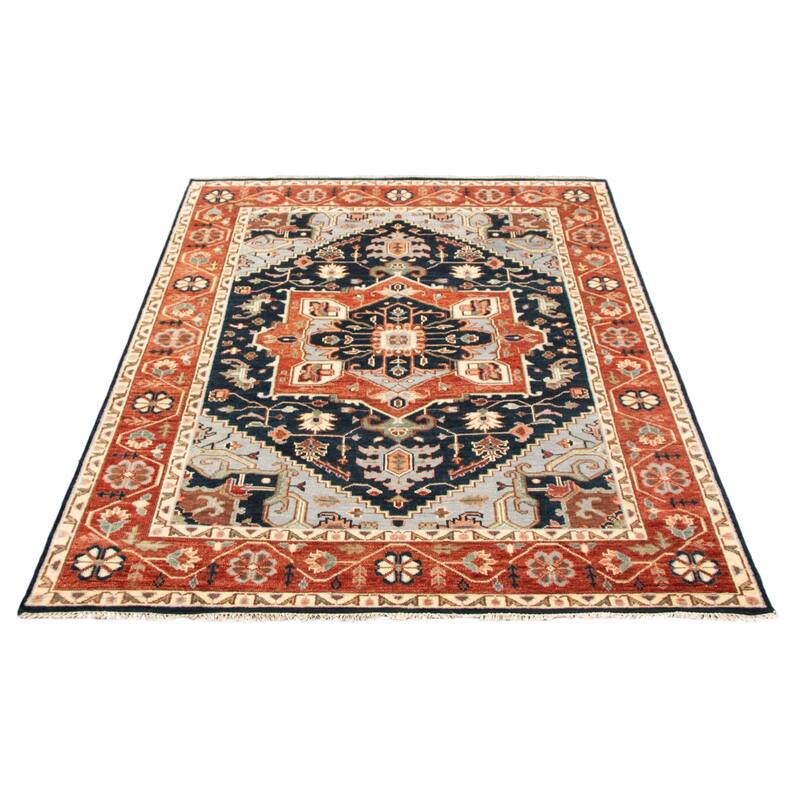ECARPETGALLERY Hand-knotted Jules Serapi Navy Wool Rug - 8'11 x 12'0