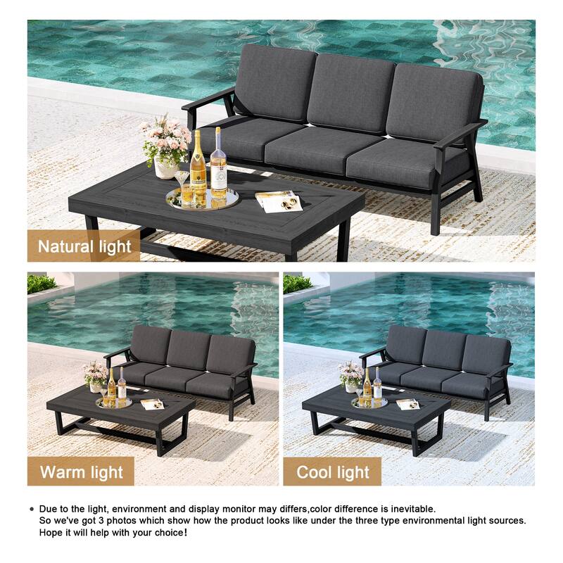 2-Piece Teak Outdoor Sofa Set with Table