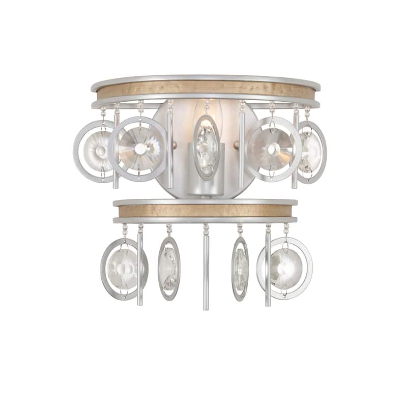 Varaluz Charmed 1-Light Wall Sconce - Silver/Champagne Mist - Silver, Champagne Mist
