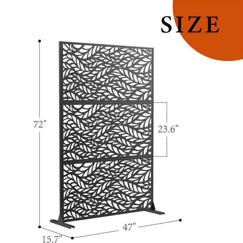 Privacy Screen, Privacy Screens and Panel, Freestanding Decorative Fence for Patio Lawn, Leave Style