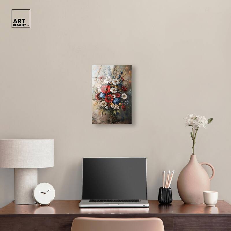 Symphony of Flowers II Acrylic by Art Remedy, Ready to Hang