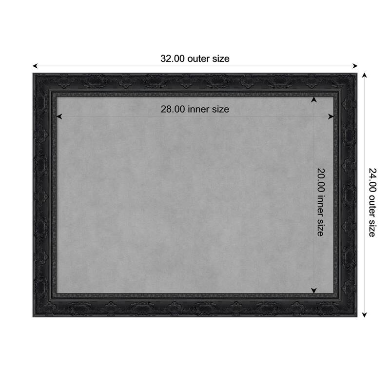 Amanti Art Filigree Gloss Black Framed - 32 x 24 in - Filigree Gloss Black