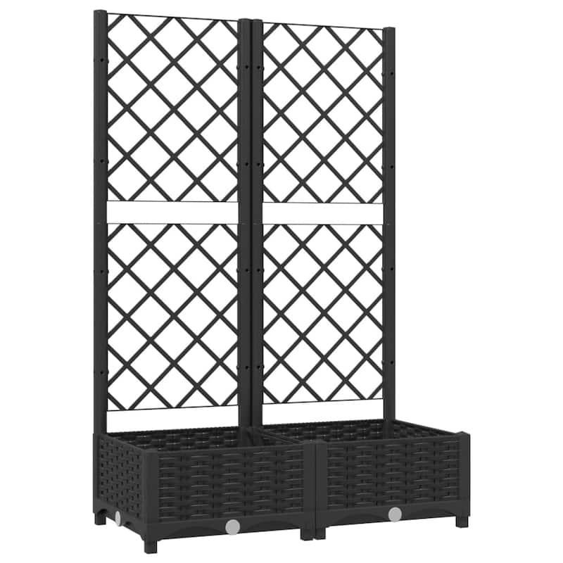 vidaXL Garden Planter with Trellis Plant Pot Flower Box Raised Bed Outdoor PP