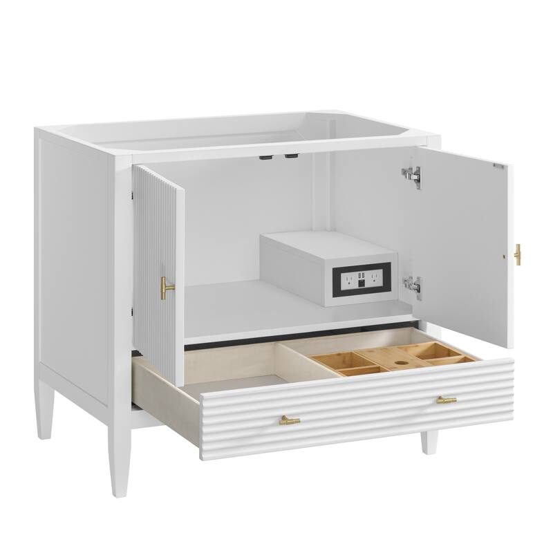 James Martin Vanities 485-V36 Myrrin 36" Single Basin Wood Vanity - Bright White - Painted
