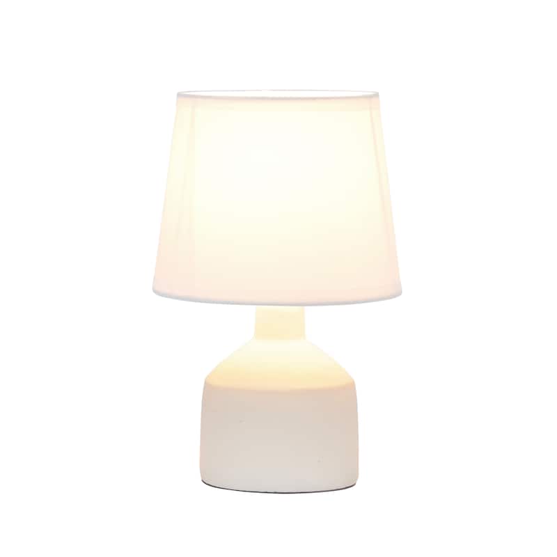 Simple Designs Mini Bocksbeutal Ceramic Table Lamp, Black - N/A - Off white