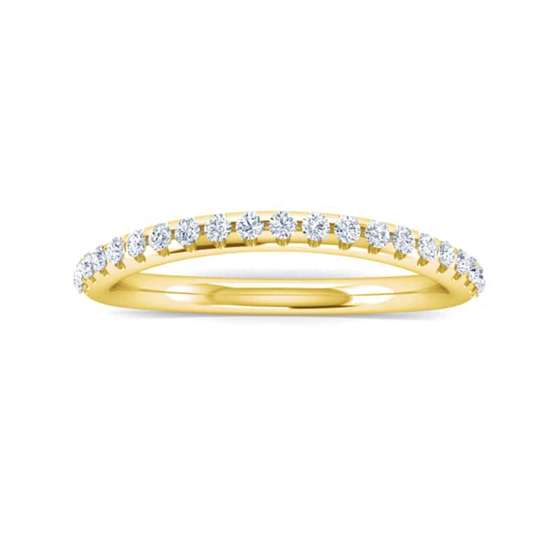 Auriya 18k Gold 1/3ctw Women's Contoured Diamond Wedding Band - Yellow - 7