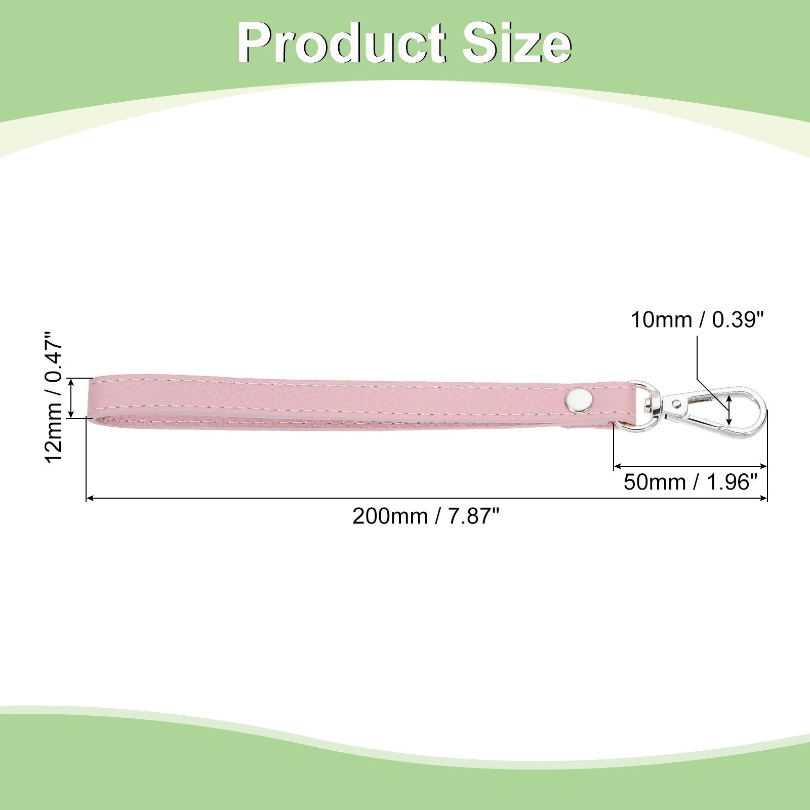 Leather Wristlet Strap, KeyChain Hand Strap, Leather Replacement Wrist Strap for Purse - 7.87"