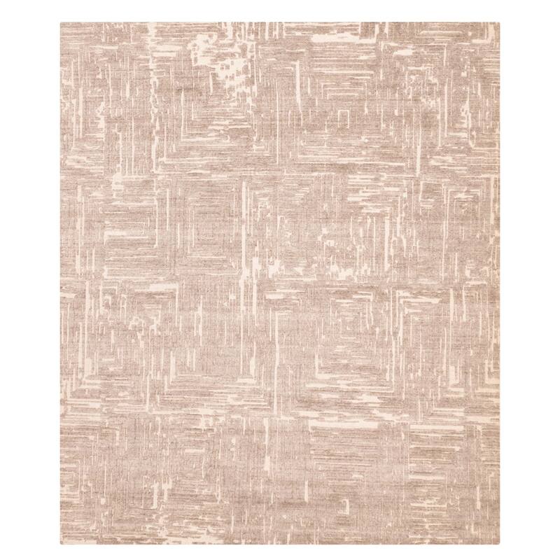 ECARPETGALLERY Hand Loomed Elysian Taupe Wool Rug - 8'0 x 9'9
