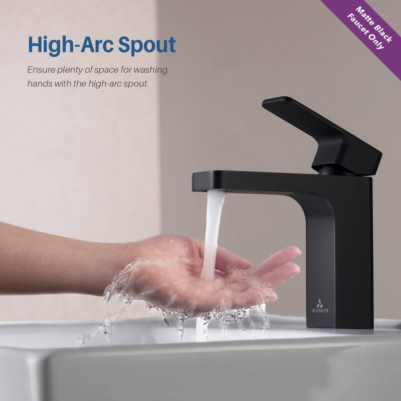 Solid Brass Lead-free Single-handle High Arc Bathroom Faucet