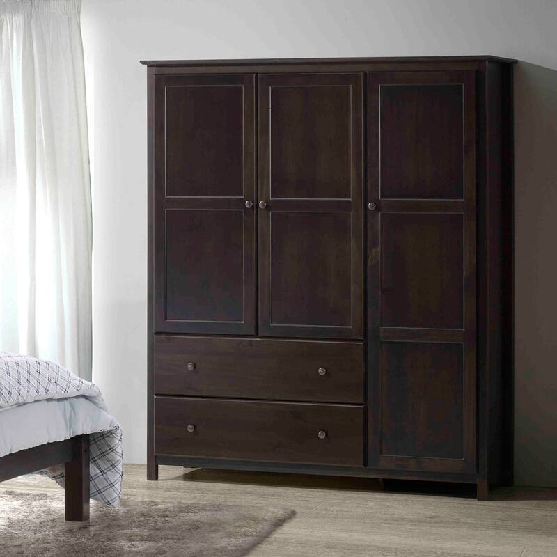 Grain Wood Furniture Shaker Wood 3-door Armoire - 60x72x22