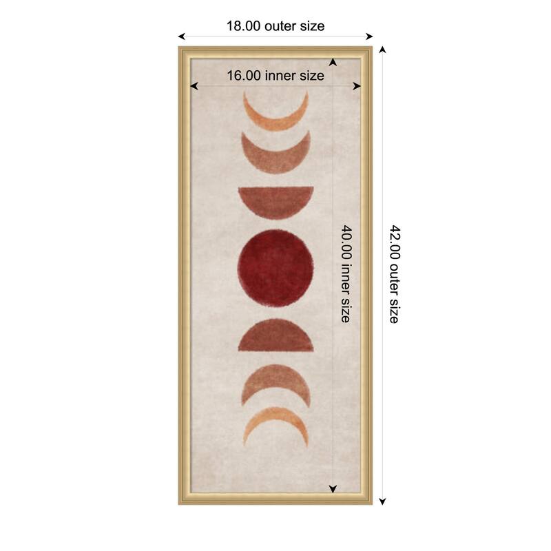 Amanti Art Framed Fabric Pinboard Bej Moon Phases by Emel Tunaboylu Printed Bulletin Board - Board Size 16 x 40 - Florence Gold