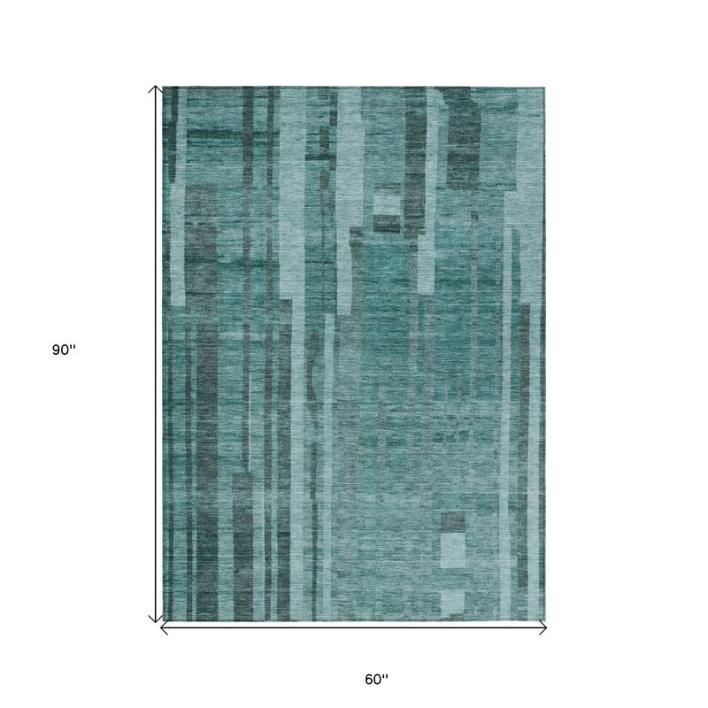 HomeRoots Striped Transitional Rectangle Outdoor Rug