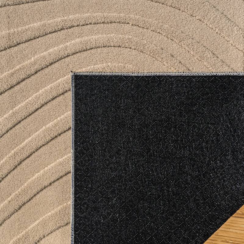 Gertmenian Vida Lomira Soft Polyester High-Low Carved Non-Slip Shag Indoor Area Rug
