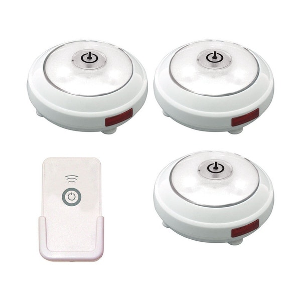 Rite Lite LPL623WRC 5-LED Puck Lights With Remote, White