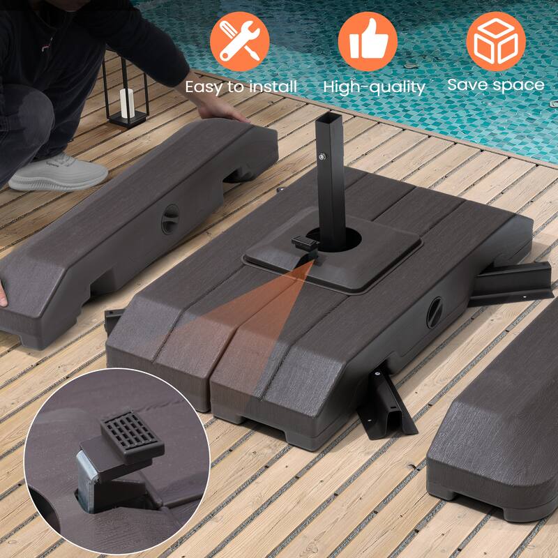 Pellebant Outdoor Patio 4 Piece Premium Offset Umbrella Base