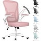 preview thumbnail 9 of 48, Ergonomic Office Mid Back Chair - N/A Pink