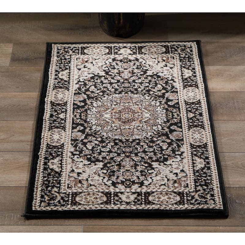 Vaso Collection Area Rug - 2'1'' X 3'3'' - Black/Cream