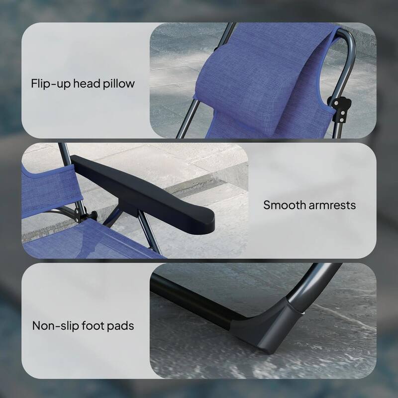 Folding Lounge Chair with Reclining Back
