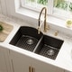 preview thumbnail 18 of 17, Karran Undermount Quartz 32 in. 60/40 Double Bowl Kitchen Sink Kit