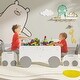 preview thumbnail 5 of 7, Gezen Kids Table Chair Set with Eye-catching Car-Shaped Design, Height-Adjustable Activity Table for Drawing Reading, Gray+White