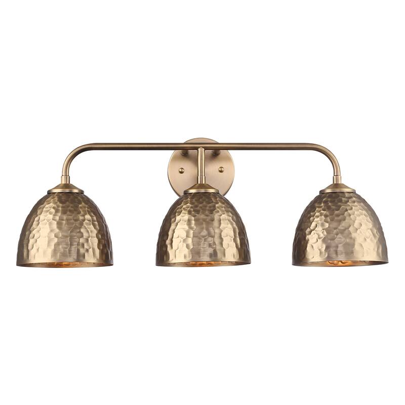 Golden Lighting Shepard 3-light Vanity in Modern Brass and Modern Brass shade - Gold