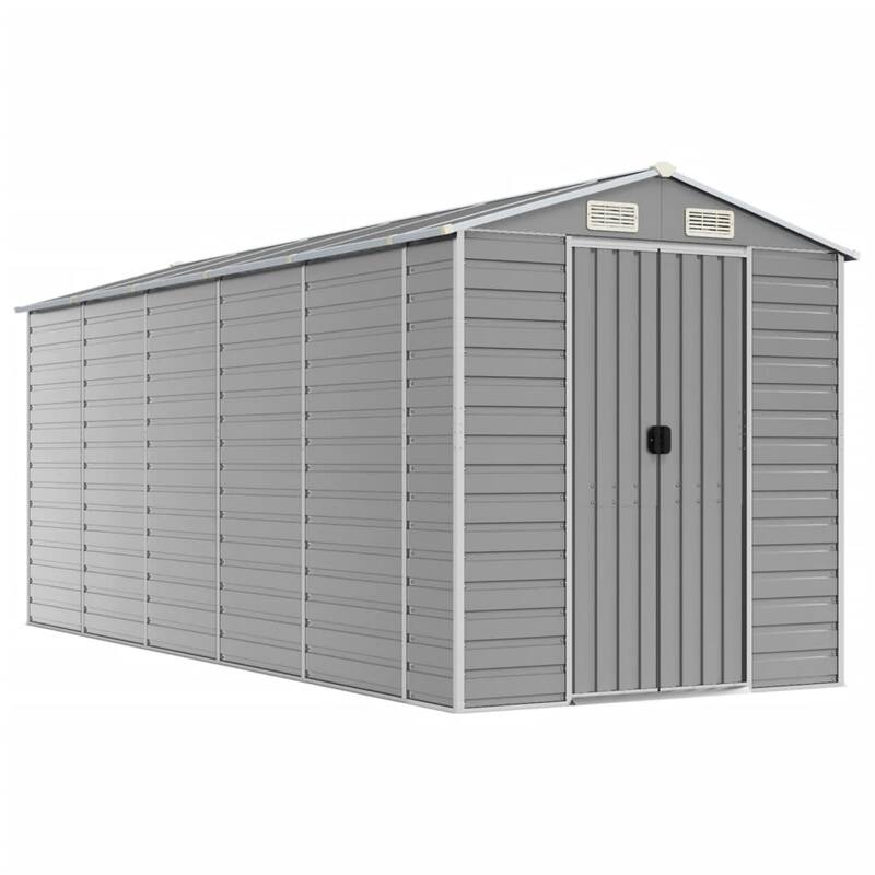 vidaXL Garden Shed Metal Outdoor Storage Shed Anthracite Galvanized Steel