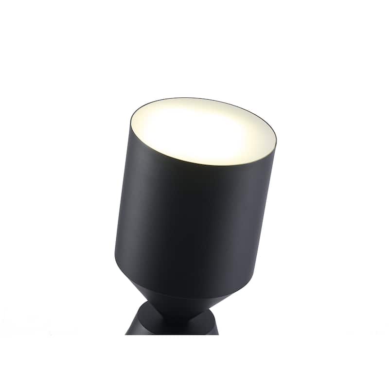 1-Light Black Iron Floor Lamp With A White Acrylic Shade