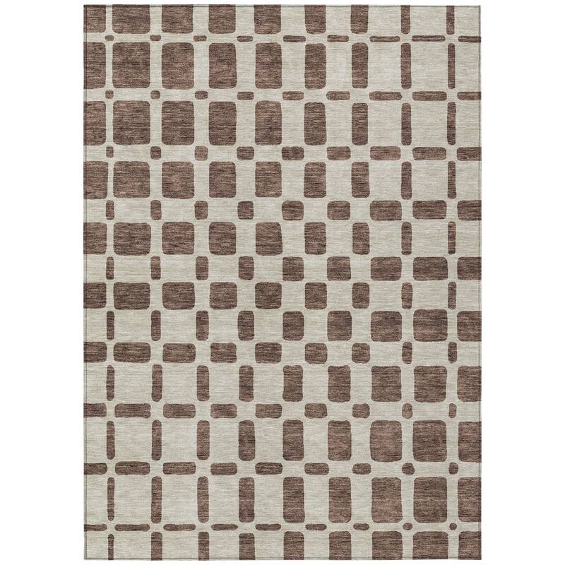 HomeRoots Geometric Transitional Rectangle Outdoor Rug