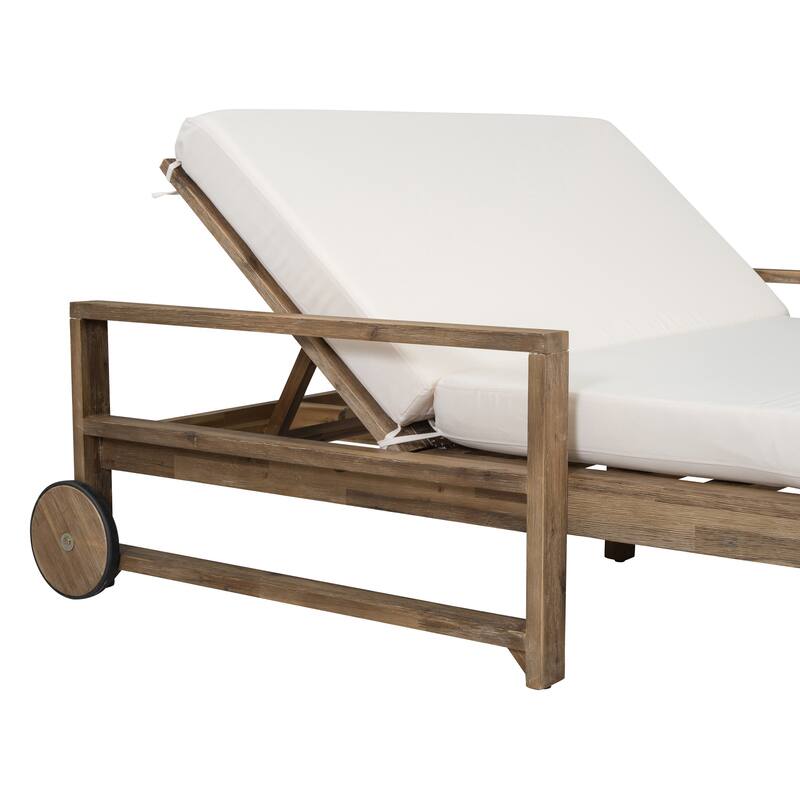 Farmhouse Outdoor Sunbed with Adjustable Backrest