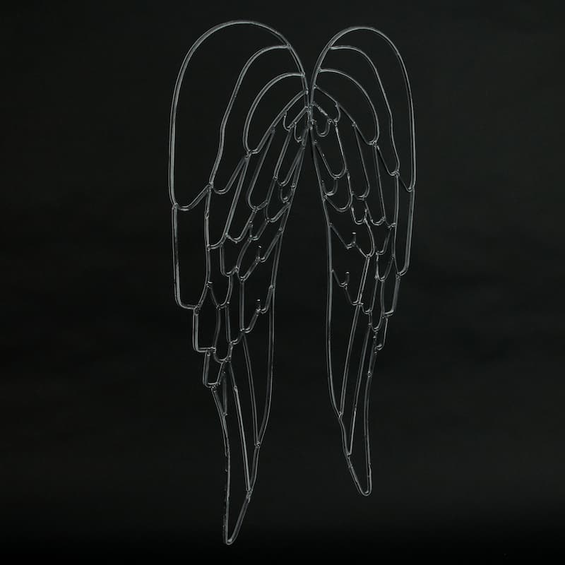 Metal Wire Art Angel Wings Wall Sculpture 25 Inch