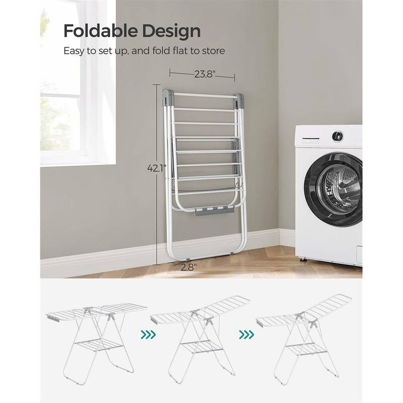 Modern Stainless Steel Clothes Drying Rack with Sock Clips