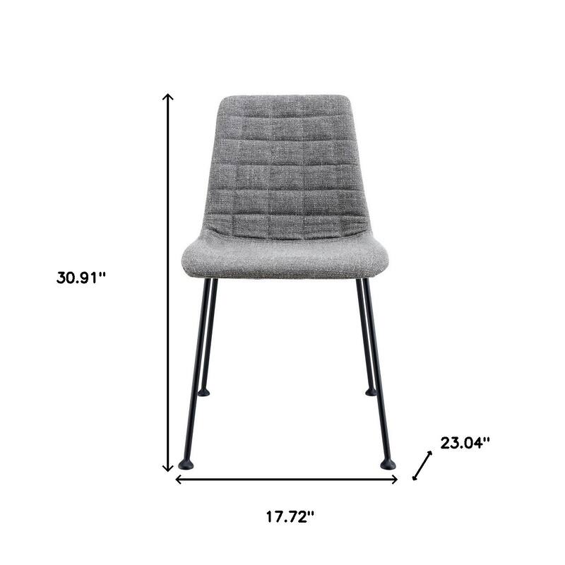 HomeRoots Set of Two Gray And Black Upholstered Fabric Dining Side Chairs