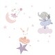 preview thumbnail 1 of 2, Bedtime Originals Tiny Dancer Ballet Animals & Stars Wall Decals- Elephant/Bunny