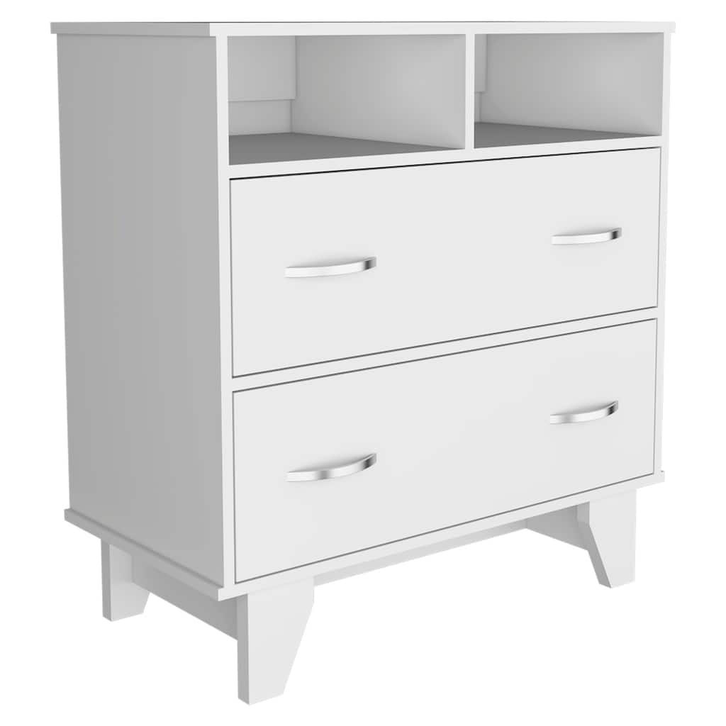 White Modern Dresser with Sleek Lines, Spacious Drawers, and Smooth Glide Hardware for Bedroom Organization