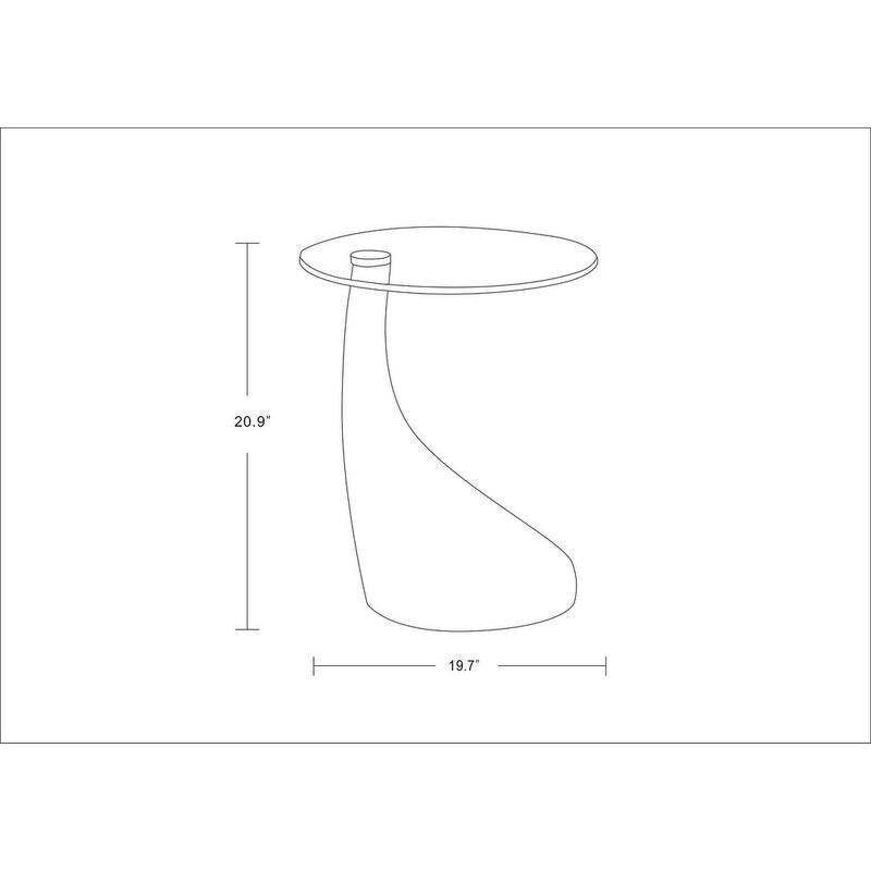 Manhattan Comfort Lava 19.7 in. Glass Top Accent Table