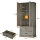 preview thumbnail 9 of 12, Kitchen Cabinet with Drawers and Door Cabinets, High Pantry Cabinets for Kitchen, Dining Room, Living Room - 28.9x15.2x64.6in